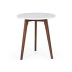 Radius Side Table - Marble - Walnut - Paulas Home & Living