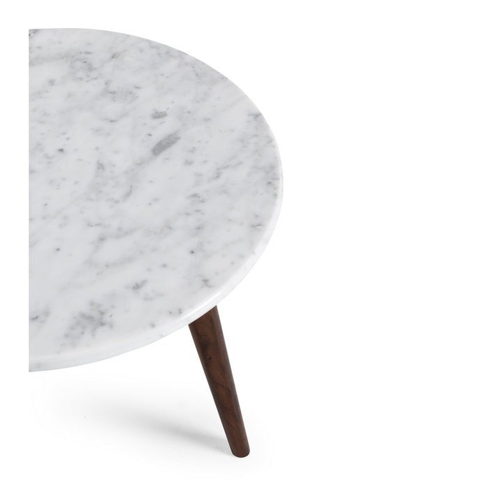 Radius Side Table - Marble - Walnut - Paulas Home & Living
